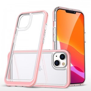 iPhone 14 Pro Max Acrylic hybrid tok pink / rózsaszín ütésálló anti-shock