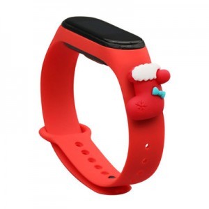 Strap Xmas karácsonyi óraszíj Xiaomi Mi Band 6 / Mi Band 5 piros zokni