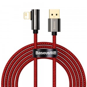 Baseus Legend 90 fokban döntött USB - Lightning kábel 2.4A 1m piros (CACS000109)