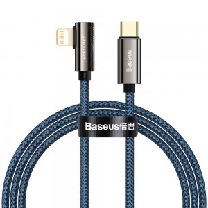 Baseus Legend 90 fokban döntött USB Type-C - Lightning kábel PD 20W 1m kék (CACS000203)