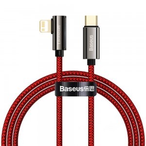 Baseus Legend 90 fokban döntött USB Type-C - Lightning kábel PD 20W 1m piros (CACS000209)
