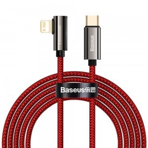 Baseus Legend 90 fokban döntött USB Type-C - Lightning kábel PD 20W 2m piros (CACS000309)