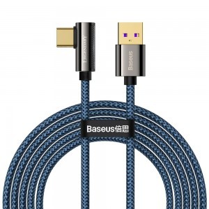 Baseus Legend 90 fokban döntött USB - USB Type-C kábel 66W 2m kék (CACS000503)