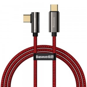 Baseus Legend 90 fokban döntött USB Type-C - USB Type-C kábel 100W 5A 1m piros (CACS000609)