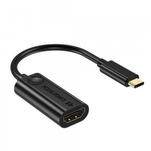 Choetech Egyirányú kábel adapter USB Type-C - Thunderbolt 3 (kimenet) - HDMI 2.0 4K@60Hz (aljzat) fekete (HUB-H04BK)