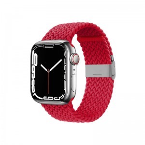 Apple Watch 42/44/45 mm Crong Wave Band Fonott szíj piros