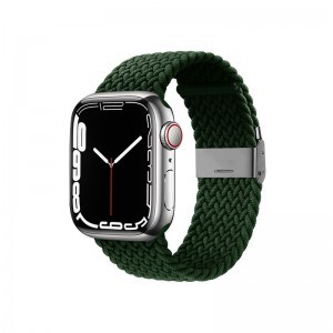 Apple Watch 42/44/45 mm Crong Wave Band Fonott szíj zöld