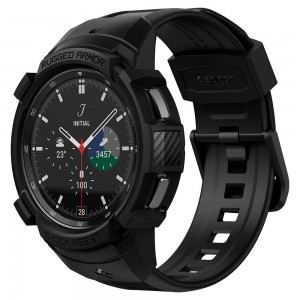 Samsung Galaxy Watch 4 Classic 46 mm Spigen Rugged Armor Pro szíj és tok matt fekete