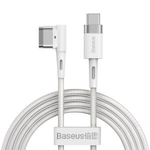 Baseus Zinc Magnetic USB Type-C - Apple Laptop L-alakú mágneses fej töltő kábel 60W 2m (CATXC-W02) fehér