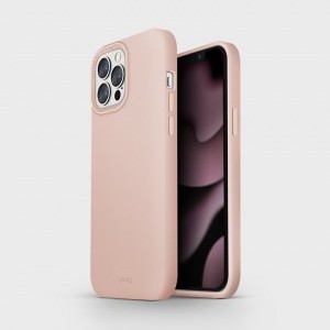 iPhone 13 Pro Max Uniq Lino szilikon tok rózsaszín