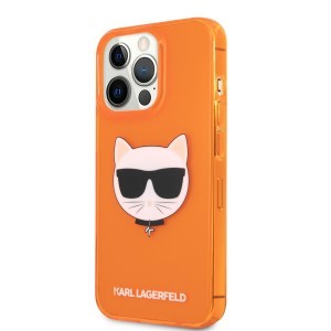 iPhone 13 Pro Max Karl Lagerfeld KLHCP13XCHTRO TPU Choupette Head tok Fluo Orange