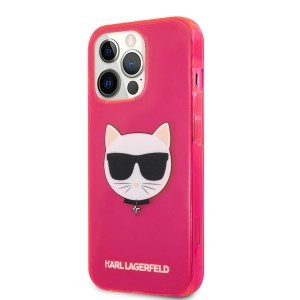 iPhone 13 Pro Max Karl Lagerfeld KLHCP13XCHTRP TPU Choupette Head tok Fluo Pink