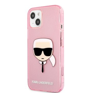 iPhone 13 mini Karl Lagerfeld Glitter Karl Head tok pink (KLHCP13SKHTUGLP)
