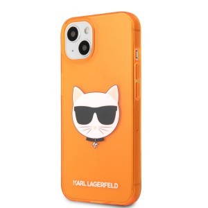 iPhone 13 mini Karl Lagerfeld KLHCP13SCHTRO TPU Choupette Head tok Fluo Orange