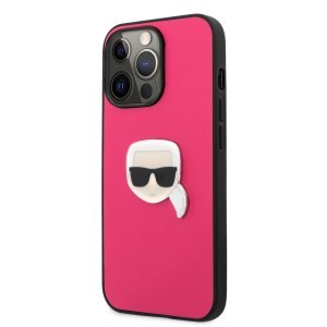 iPhone 13 Pro Karl Lagerfeld KLHCP13LPKMP Ikonik Karl Head PU tok pink