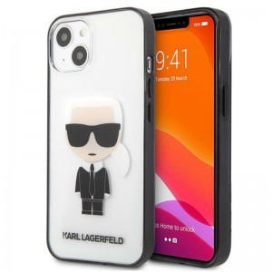 iPhone 13 Mini Karl Lagerfeld Ikonik Karl tok átlátszó fekete kerettel (KLHCP13SHIKCK)