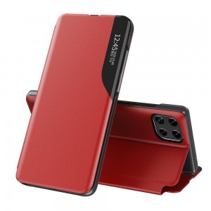Samsung Galaxy A22 4G Eco Leather View Case intelligens fliptok piros