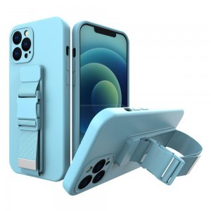iPhone 13 Pro Max Rope TPU gél tok pánttal kék
