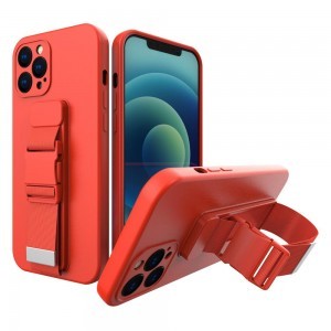 Xiaomi Poco X3 NFC Rope TPU gél tok pánttal piros