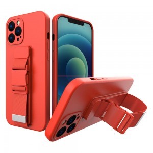 Xiaomi Redmi Note 10 Pro Rope TPU gél tok pánttal piros