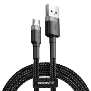 Baseus Cafule Nylon harisnyázott USB - Micro USB kábel 2A 3 m fekete-szürke