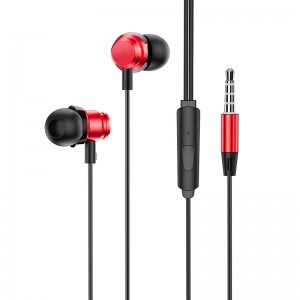 Borofone Prosperity BM62 fülhallgató mikrofonnal piros jack 3.5mm