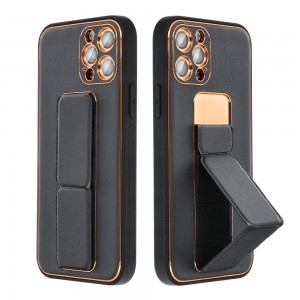 iPhone 13 mini Forcell Leather Kickstand tok fekete