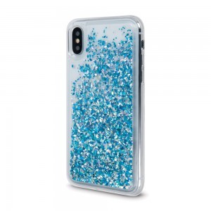 Samsung Galaxy A41 Liquid Sparkle folyékony flitteres tok kék