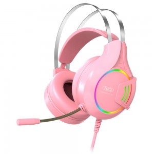XO GE-04 Vezetékes Gamer Fejhallgató 3,5mm jack audio pink