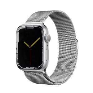 Apple Watch 4/5/6/7/SE (38/40/41mm) milánói fém óraszíj ezüst színű Alphajack