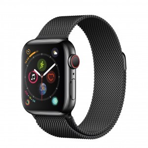 Apple Watch 4/5/6/7/8/SE (38/40/41mm) milánói fém óraszíj fekete színű Alphajack