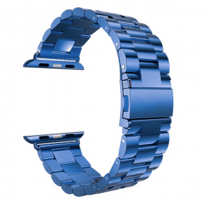 Apple Watch 4/5/6/7/SE (38/40/41mm) fém óraszíj kék színű Alphajack