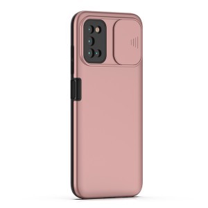 Samsung Galaxy S22 TPU tok kameralencse védővel rózsaszín Alphajack
