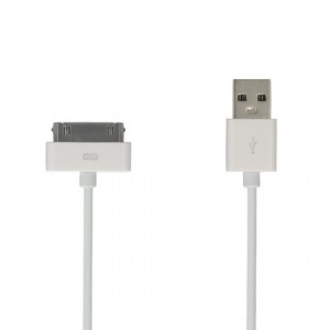 USB - 30pin töltő kábel iPhone 4G / 4S 1m fehér