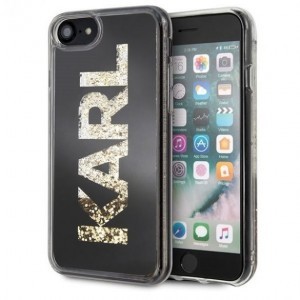 iPhone 7/8 Karl Lagerfeld PC/TPU Liquid Glitter Mirror tok fekete (KLHCI8KAGBK)