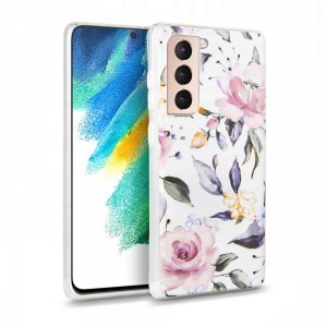Samsung Galaxy S21 FE Tech-Protect Floral tok fehér virág mintával
