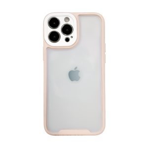 iPhone 13 átlátszó tok halvány rózsaszín kerettel Alphajack