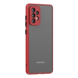 Samsung Galaxy A03s Smoke matt TPU tok piros kerettel Alphajack