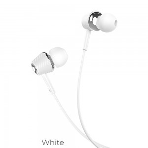 HOCO Graceful Vezetékes 3.5mm jack fülhallgató mikrofonnal fehér