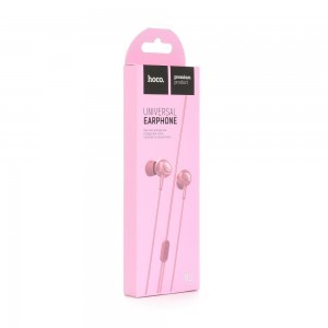 HOCO Drumbeat Vezetékes 3.5mm jack fülhallgató mikrofonnal pink