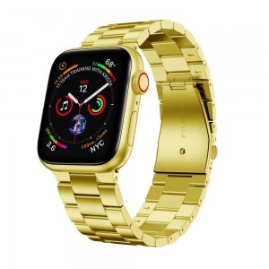 Apple Watch 4/5/6/7/SE (38/40/41mm) fém óraszíj arany színű Alphajack