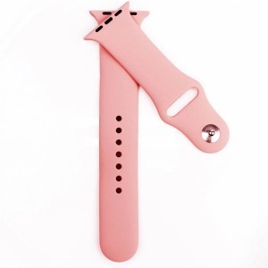 Apple Watch 4/5/6/7/SE (38/40/41mm) szilikon óraszíj világos rózsaszín színű Alphajack