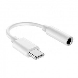 USB Type-C - 3.5mm jack átalakító adapter fehér (DAC chip)