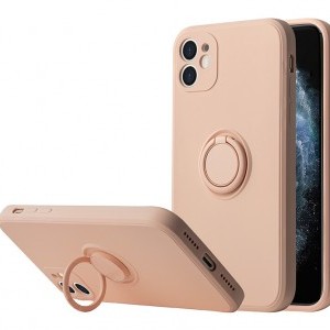 iPhone 11 Vennus szilikon tok hátlapi gyűrűvel világos rózsaszín