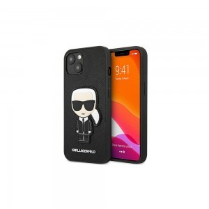 iPhone 13 Mini Karl Lagerfeld Saffiano Head tok fekete (KLHCP13SOKPK)