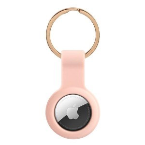 Guess Apple Airtag szilikon tok kulcstartóra rózsaszín