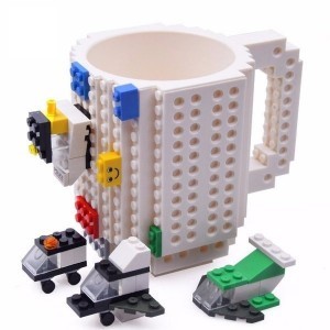 LEGO mintájú 350 ml bögre építőelemmel fehér színben
