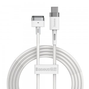 Baseus mágneses tápkábel MacBook Powerhez - USB Type C 60W 2m fehér (CATXC-V02)