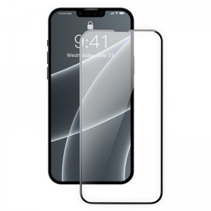 iPhone 13 / 13 Pro Baseus Full Screen Glass 0,23mm 2x kijelzővédő üvegfólia fekete kerettel (SGQP020101)