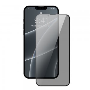 iPhone 13 / 13 Pro Baseus Anti Spy Full Screen Glass 0,23mm 2x kijelzővédő üvegfólia fekete kerettel (SGQP020401)